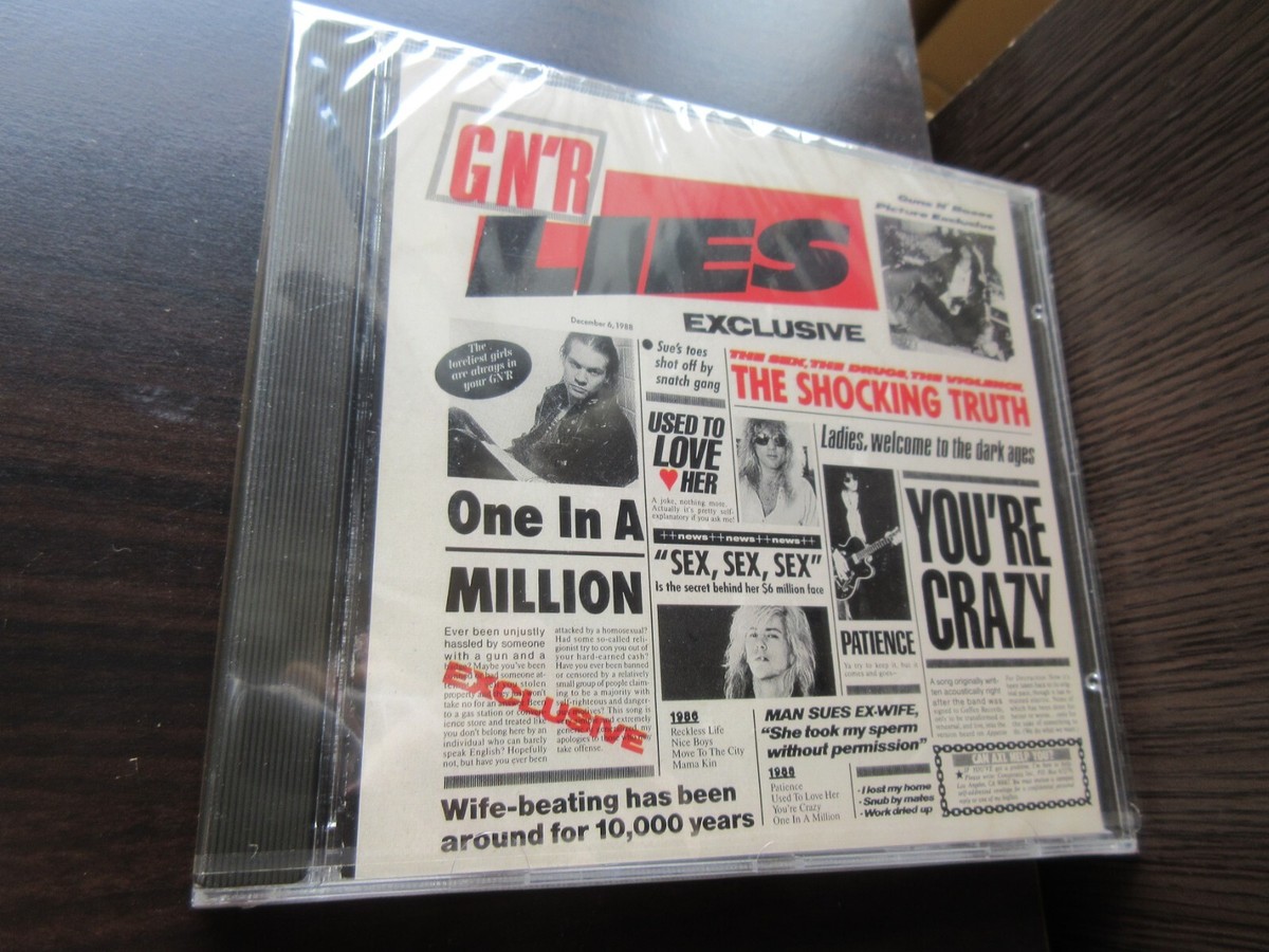 Guns n' Roses GN'R Lies Japan Sealed CD T-shirt Box 37PZ-2400 Live