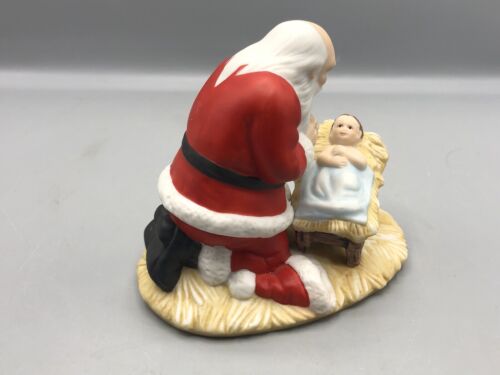 Vintage The Kneeling Santa Figur by Roman Inc. Praying before Baby Jesus Xmas - Bild 7 von 11