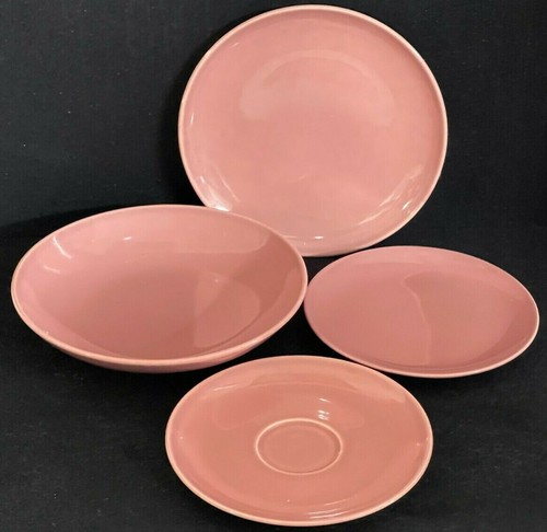 Harmony House SYMPHONY PINK Lot of 4 Pieces, Salad & Bread Plate Soup & Saucer - Picture 2 of 5