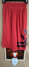 Under Armour HeatGear Loose youth boys M red basketball short pockets stretch so