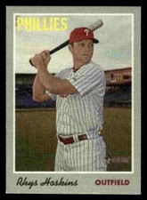 2019 Topps Heritage 1970 Cloth Stickers Rhys Hoskins #12 - Philadelphia Phillies