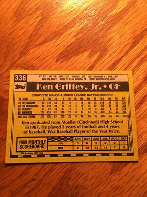 Ken Griffey Jr 1989 Topps All-Star Error Card Rookie #336