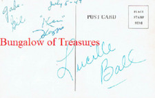 LUCILLE BALL~signed 5 x 3 post card~The Hoosier Hotshots: Hezzie, Gil, Ken, Gabe