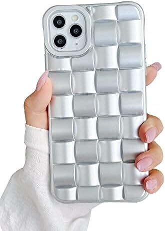 Designed for iPhone 14 Plus/15 Plus Case for Women, Cute 3D Plaid Desgin Case So