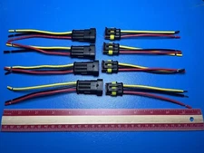 4 Set 3 Way 3 Pin Plug Electrical Wire Connectors 16AWG Waterproof  for Car Boat