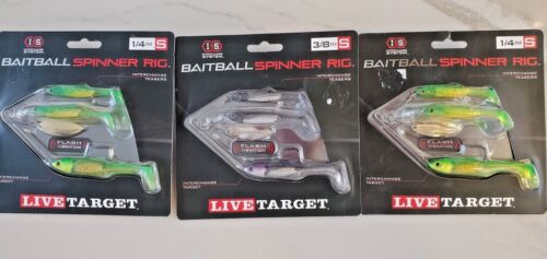 3 Lure LOT - LiveTarget BaitBall SpinnerBait - 1/4oz, 3/8oz, 1/2oz