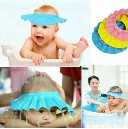 Nuevo Suave Bebé Niños Niños Champú Baño Baño Ducha Gorro Lavado Protector de Cabello Foto 3 de 4