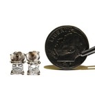 GIA 14k white gold SI2 F .94ct princess diamond martini stud earrings Natural — photo 6