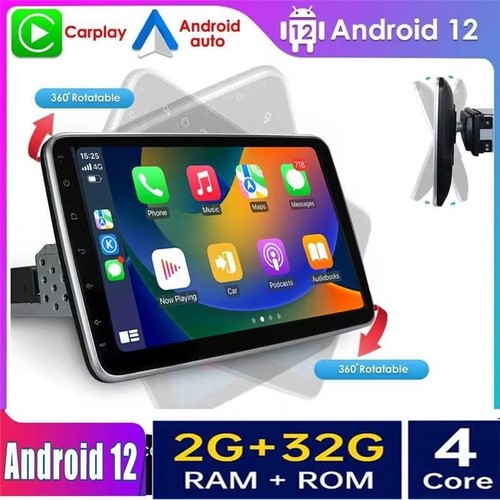 Radio stéréo simple 1 DIN 10,1" écran rétractable Android 10 voiture GPS WIFI BT - Photo 1 sur 24