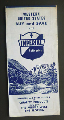 1954 Western United States road map Imperial Refineries oil gas 