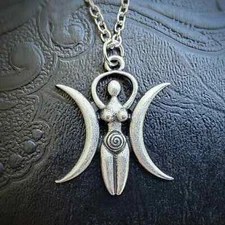 Spiral Goddess Crescent Moon Necklace