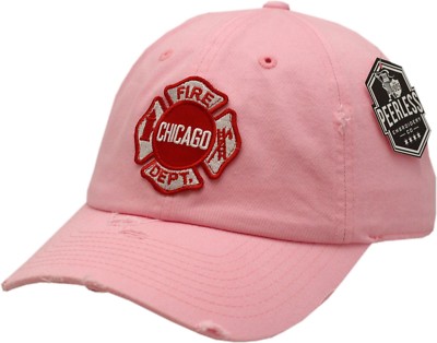 Chicago Fire Department Hat Maltese Patch Pink Vintage