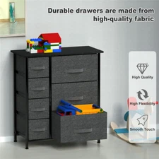 7 Drawers Dresser Chest Storage Organizer Fabric Tower Furniture Bins Bedroom