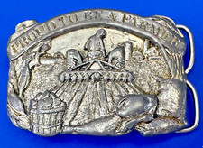 The American Farmer - Best In The World Im Proud To Be A Farmer Vtg Belt Buckle