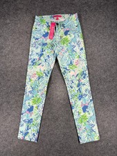 Lilly Pulitzer Pants Womens 0 Coastal Blue South Ocean Skinny Floral Lion Around