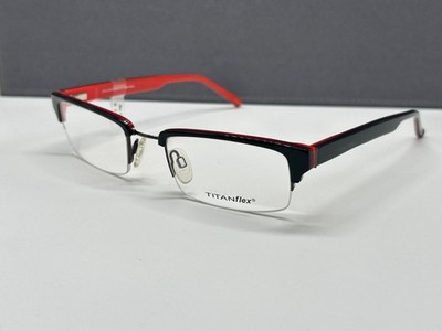 TitanFlex Eyeglasses Frames Men Woman Black Red Eschenbach 820598 Square NP:198 