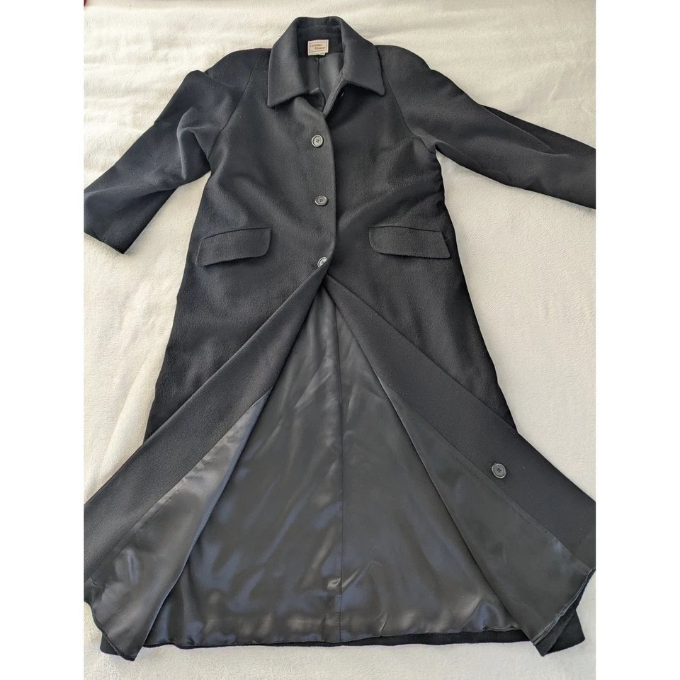 Abrigo de vestir largo de lana negro Luxurious Elements de colección para mujer talla 12 Foto 3 de 4