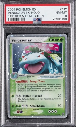 2004 POKEMON EX FIRE RED & LEAF GREEN #112 VENUSAUR EX-HOLO PSA 8