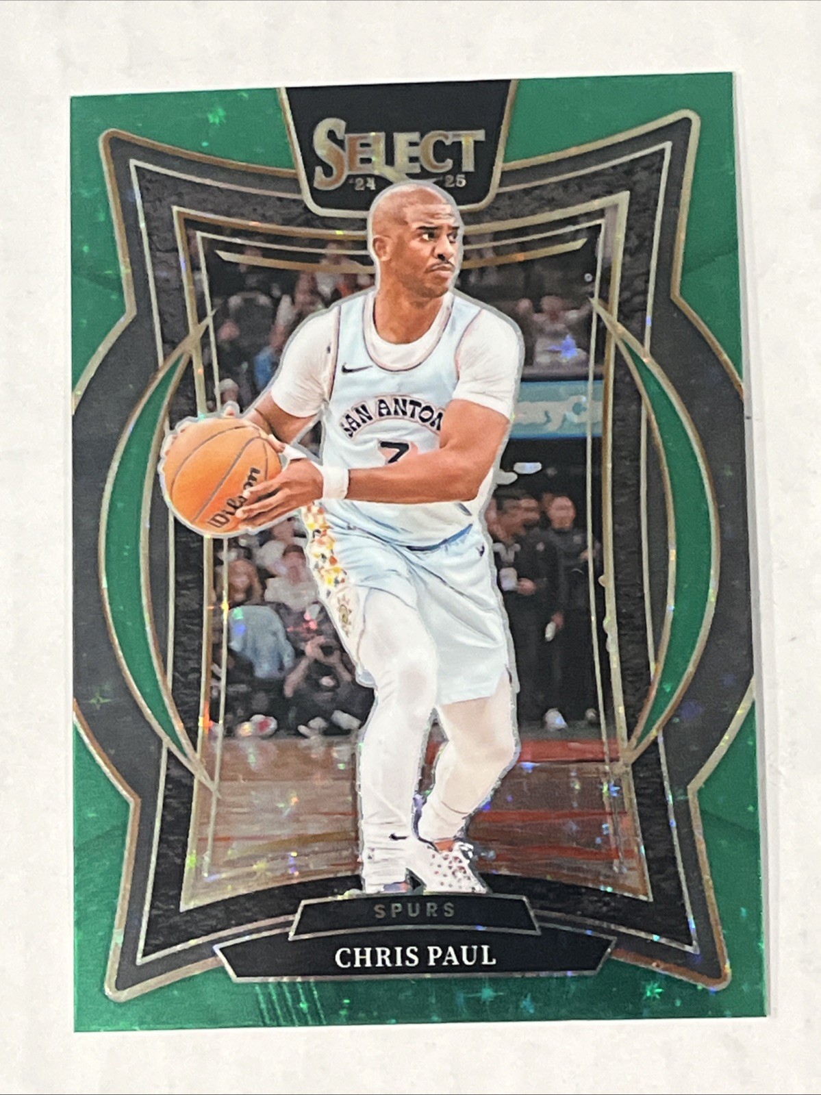 2024-25 Panini Select Chris Paul #22 Green Stars Prizm Concourse Spurs