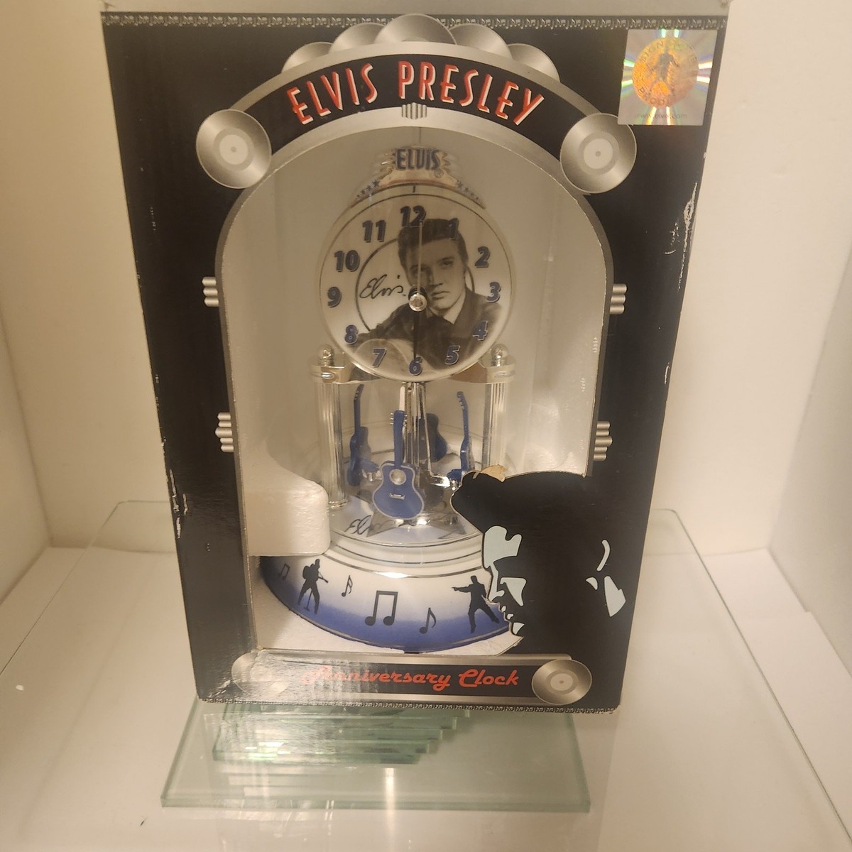 エルヴィス・プレスリー アニバーサリー・クロック Elvis Presley Anniversary Porcelain Clock with Rotating Guitars