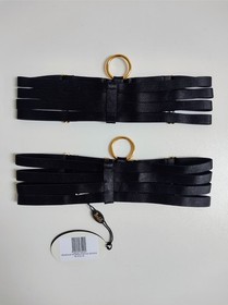 Bordelle Bondage Webbed Leg Garters Black One Size NWT