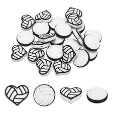 24pcs Volleyball Heart Round Shape Sports Ball 25mm with 3mm Hole, White