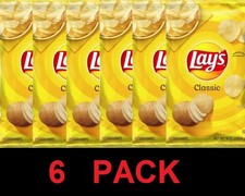 LAY'S Classic Original Snack Potato Chips 8 oz Bag - 6 PACK