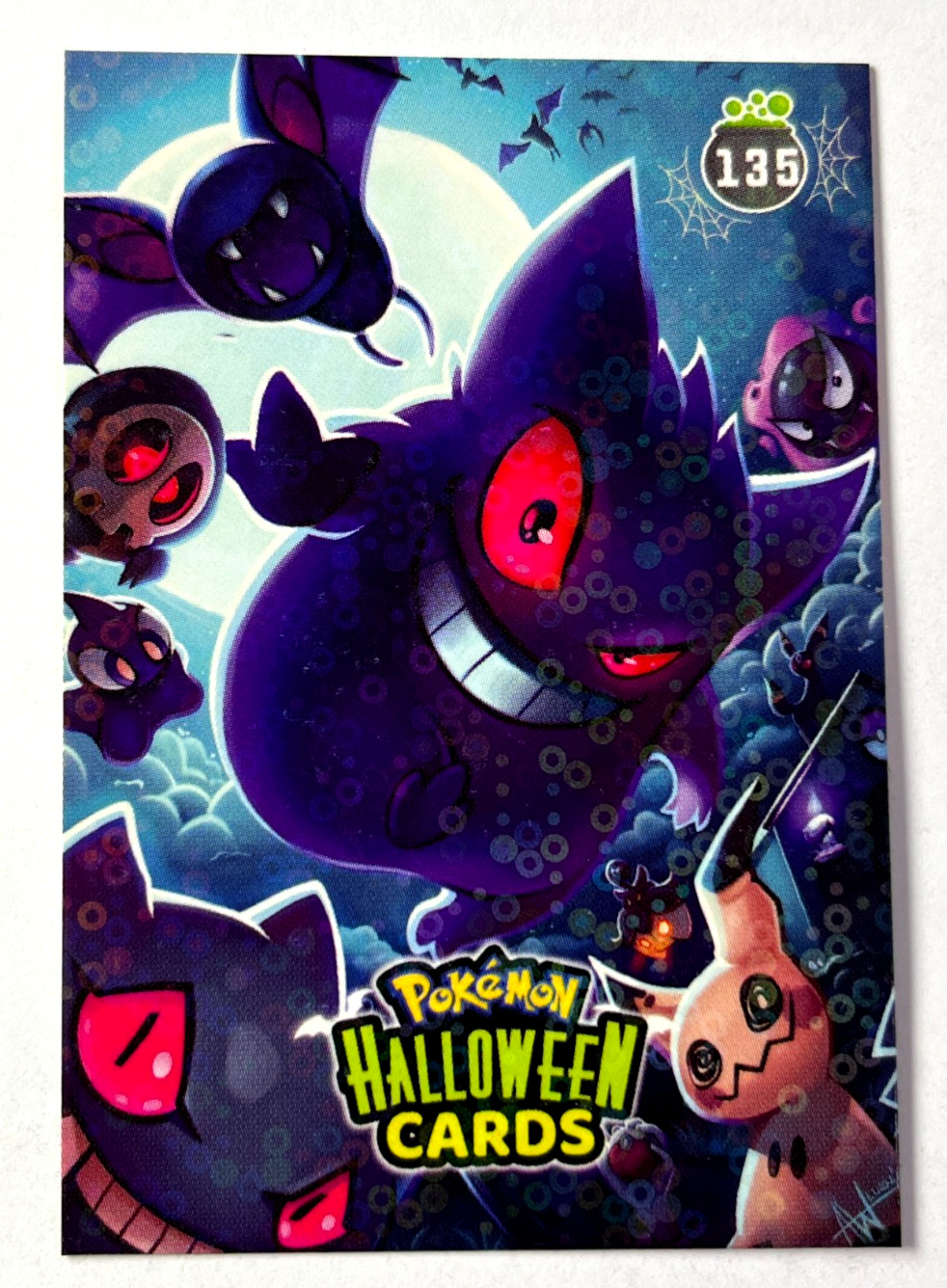 2025 POKEMON HALLOWEEN Collectoons Card #135 GENGAR MIMIKYU ZUBAT Art Peru Foil