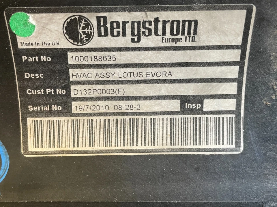 Lotus Evora 2010-2014 HVAC AC calentador núcleo soplador motor evaporador 3,5 L 1612 OEM Foto 4 de 4