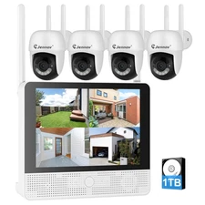 4Pcs PTZ Cameras Wireless CCTV Security Camera System WiFi 8CH 5MP NVR Audio US