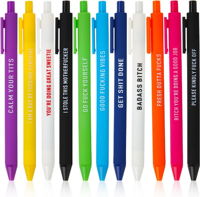 Niziline 11/22Pcs Swear Word Daily Pen Set, Yocartgo Pens, Funny Pens, Funny Off
