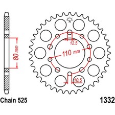 JT Sprockets Sprocket 37 Tooth 525 for Motorcycles for: Honda Triumph CB-1 GB CM
