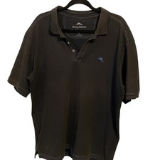 Tommy Bahama Polo Shirt Men Size Large Gray Golf Emfielder Supima Island Zone