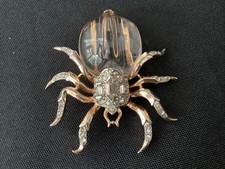 Trifari 1940s Alfred Philippe Sterling Silver Jelly Belly Spider Pin Brooch