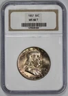 1957 Franklin 50c Silver Half Dollar NGC MS 66 Toned