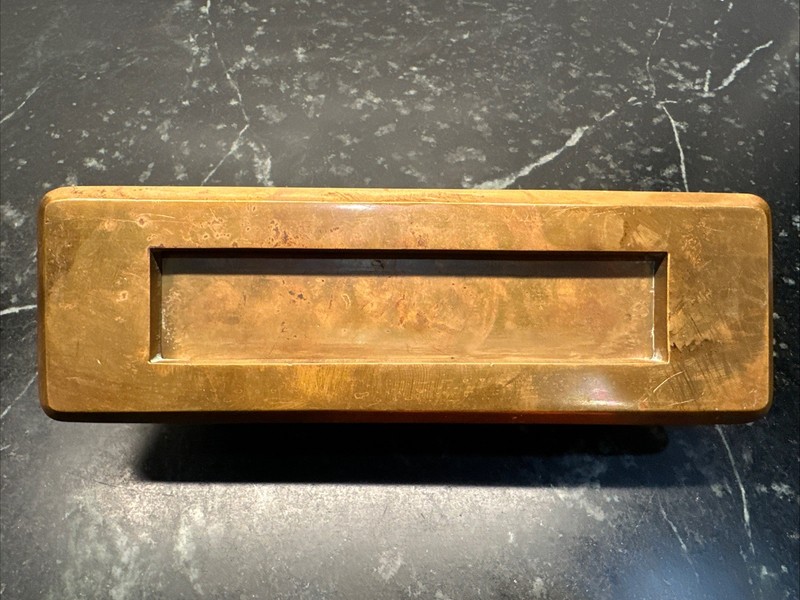 Vintage Brass Corbin Letter Door Mail Postal Slot & Inside Plate
