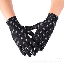 Spandex Gloves Ladies Spring and Summer High Elastic Polka Dot Thin Sun Fashion