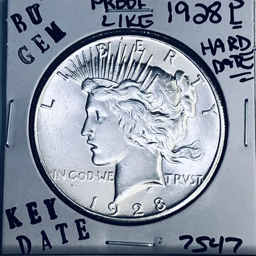 1928 P BU GEM PEACE SILVER DOLLAR UNC MS+++ U.S. MINT RARE KEY COIN 7547