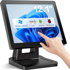 12.1-Inch POS Touch Screen Monitor, Capacitive Touchscreen with HDMI/VGA Input,