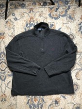 Polo By Ralph Lauren Sweater Mens Large Gray Cotton 1/4 Zip Mock Neck Knit