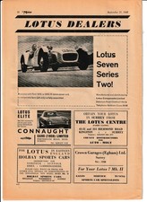 Original 1960 Lotus Seven Series Two British Magazine Ad