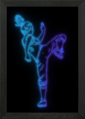 neon fighter 2 gerahmtes Wandbild Poster Leinwanddruck Bild