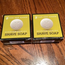 Van Der Hagen Men's Luxury Scented Shave Soap 3.0 OZ. - Set of 2 Made in USA