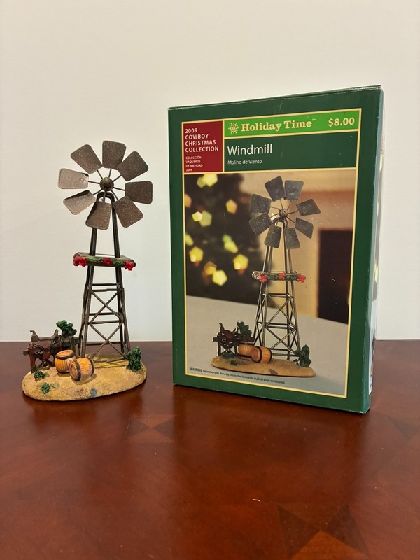 2009 Vintage Holiday Time Cowboy Christmas Collection "WINDMILL"