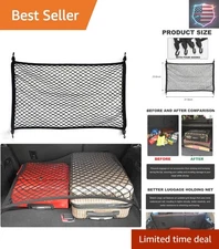 31.5" Elastic Cargo Net for Safer, Organized Travel - Fits All Vehicles