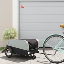 Remolque para Bicicleta Carrito de Carga Hierro Negro y Gris 45 kg vidaXL
