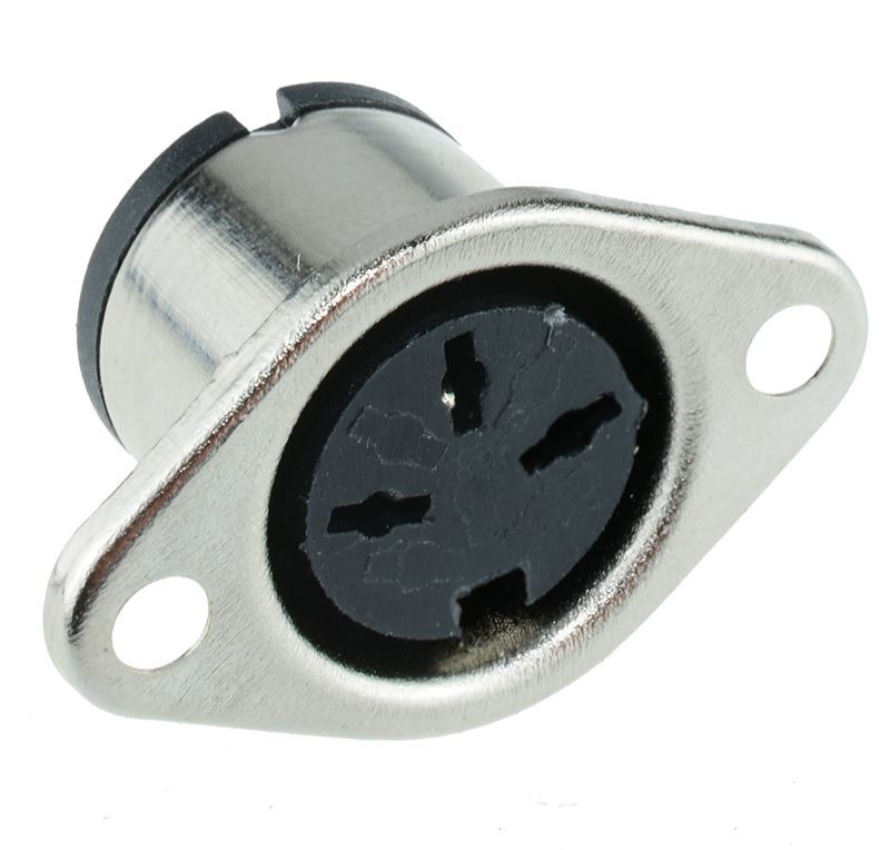 5 x 3-Pin DIN Panel Mount Female Socket Connector