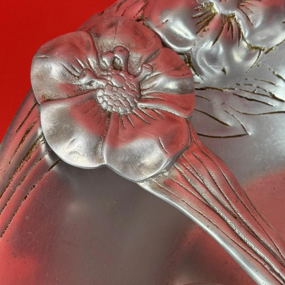 Vintage Mariposa large silver serving salad bowl with utensils - Image 4 of 4