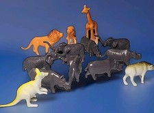 Lot Of 13 Miniature Animals Elephants Hippos Rhino Lion Tiger Giraffe
