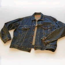VTG 80s LEVI'S Denim Trucker Jacket Made in USA 705-0218 Size Large "Great Cond"